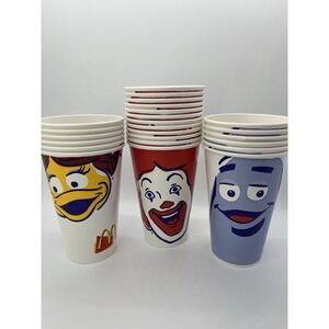 Vintage 2001  Lot of 24 Unused Genuine Ronald McDonald Waxed Small Paper Cup